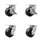Service Caster 6'' Extra Heavy Duty Phenolic Wheel Caster Set 4 Swivel Locks 2 Brakes, 4PK CRAN-SCC-KP92S630-PHR-SLB-BSL2BSL-2 - alternate 1